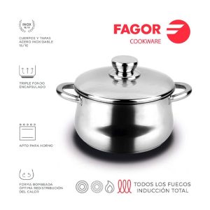 CACEROLA ACERO INOXIDABLE CON TAPA FAGOR SILVERINOX 20CM